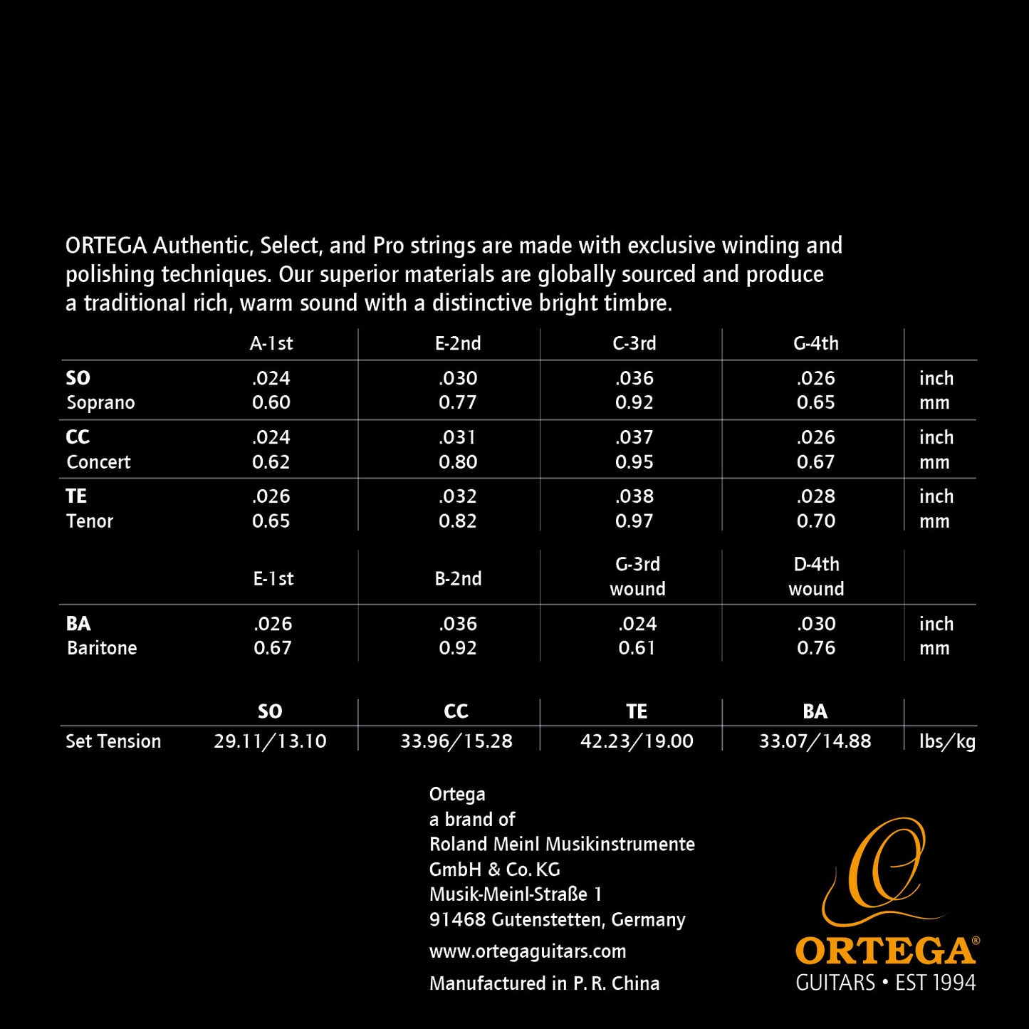 Ortega Saiten Ukulele Tenor UKS-TE Select
