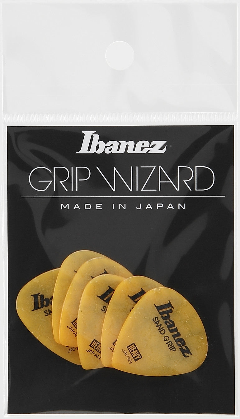Plektrum Ibanez Sand Grip PPA16HCG-YE Yellow, 6-Stück