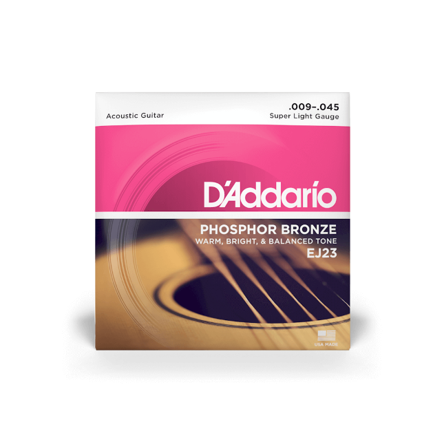 D'Addario Saiten 009-045 EJ23 Super Light, Phosphor Bronze für Akustikgitarre