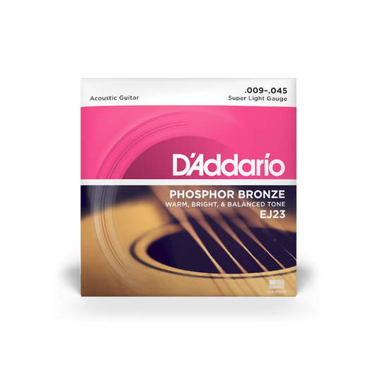 D'Addario Saiten 009-045 EJ23 Super Light, Phosphor Bronze für Akustikgitarre