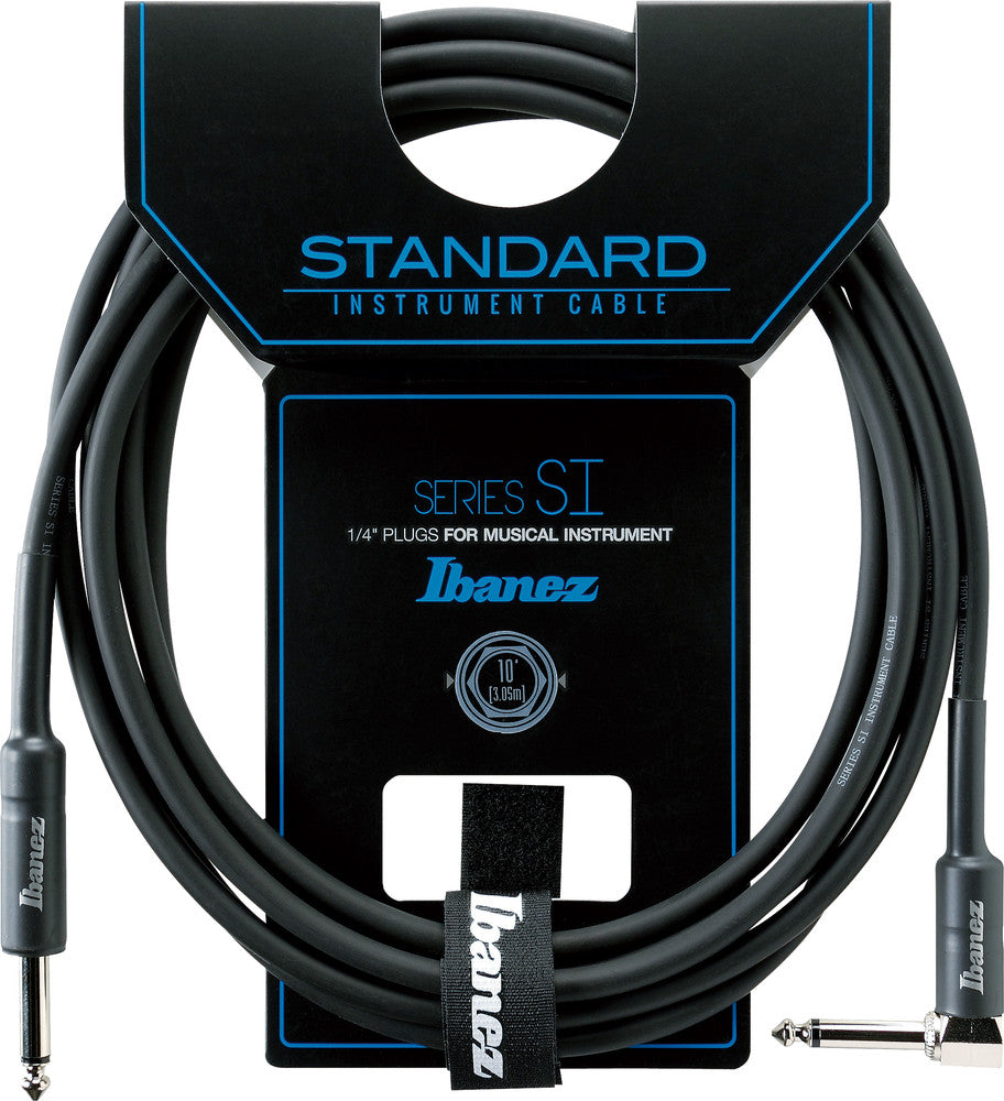 Instrumentenkabel Ibanez 3,05m/10ft Black Standard SI10L Klinke - Winkelklinke