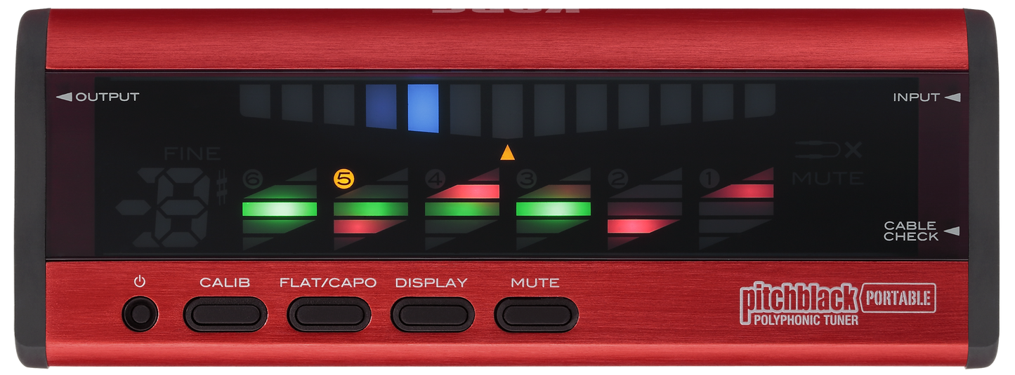 KORG pitchblack PORTABLE Polyphonic Tuner Rot TUPBPRORD