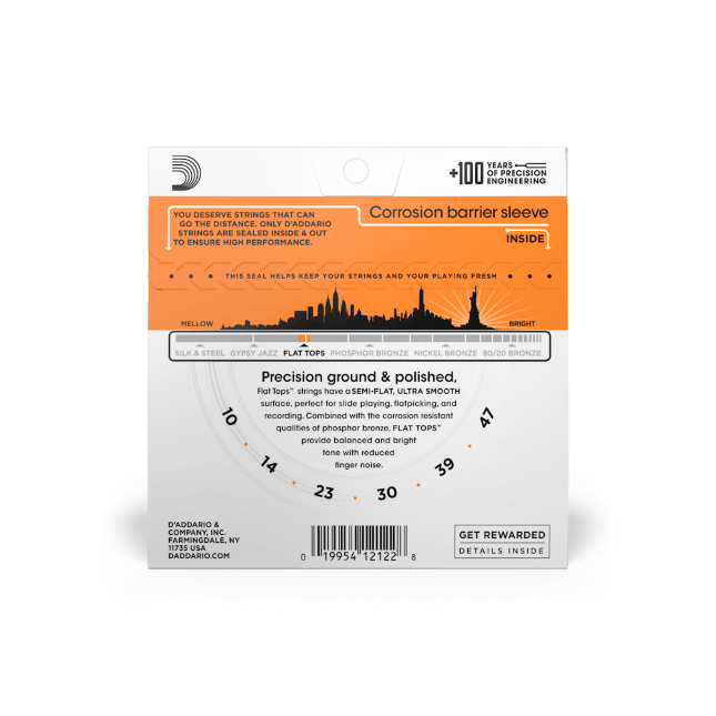 D'Addario Western-Git.-Saiten 010-046 EFT15 Flat Tops, Extra Light