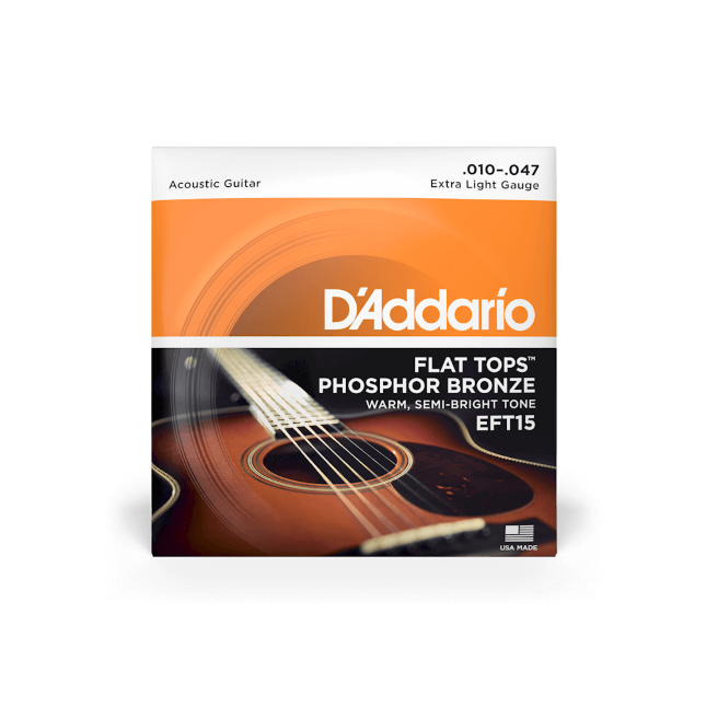 D'Addario Western-Git.-Saiten 010-046 EFT15 Flat Tops, Extra Light