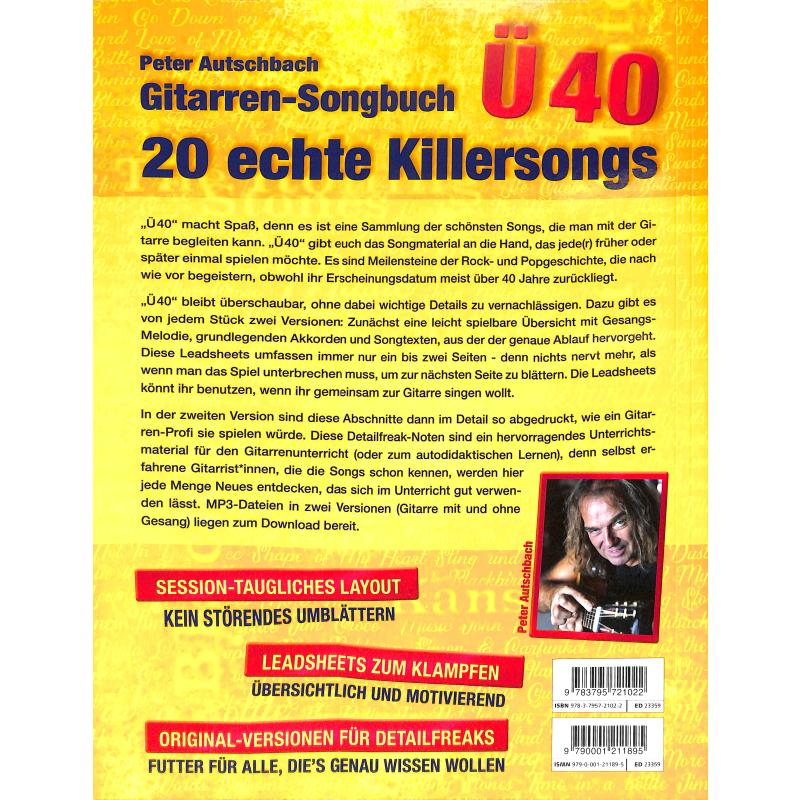 Gitarren Songbuch Ü40 | 20 echte Killersongs ED 23359