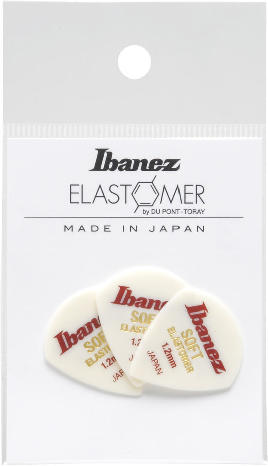 Plektrum Ibanez Elastomer White, Soft 3 Stück 1,2mm BEL18ST12