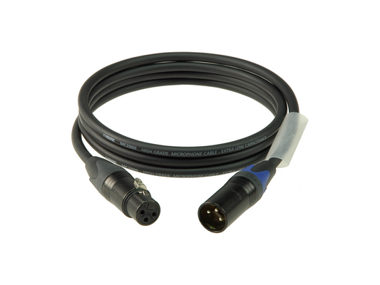 Klotz Mikrokabel XLR/FM  0,5m Neutrik M2 Black, Tülle blau