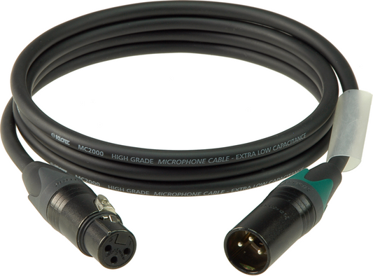Klotz Mikrokabel XLR/FM  1,0m Neutrik M2 Black, Tülle grün