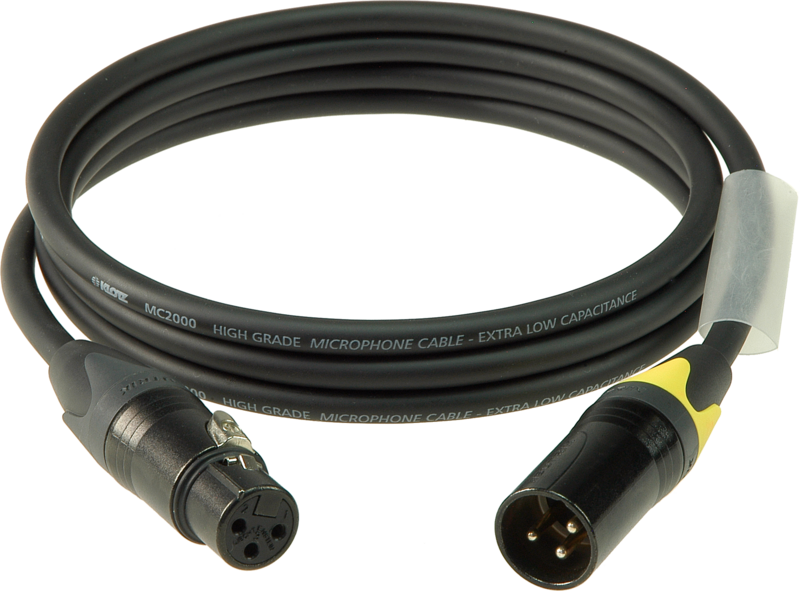 Klotz Mikrokabel XLR/FM 1,0m Neutrik M2 Black, Tülle gelb