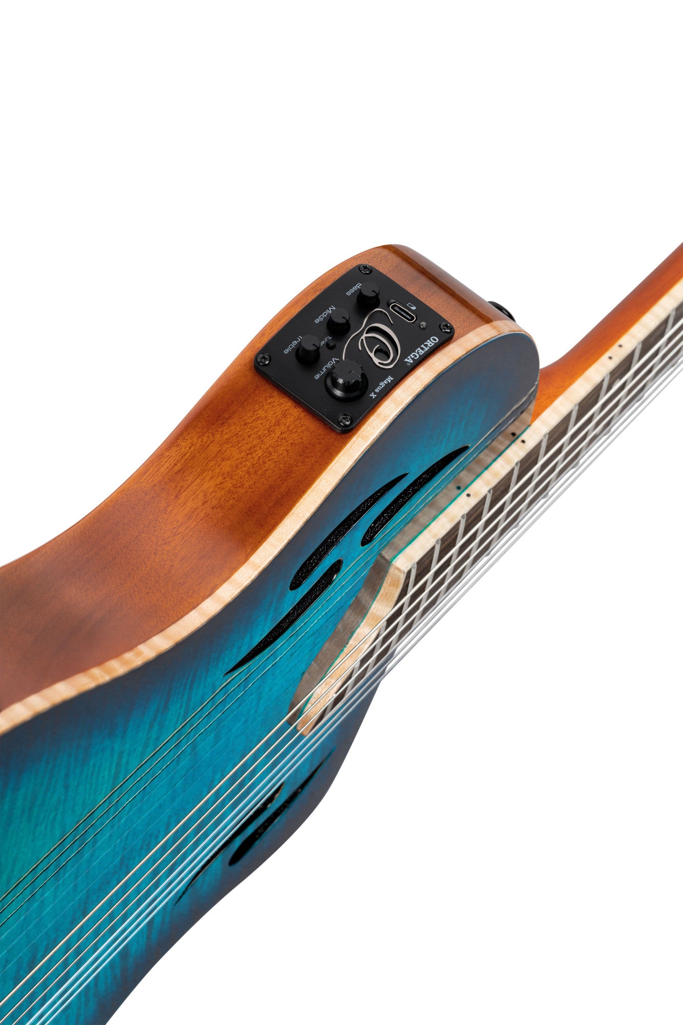 Ortega TourPlayer DeLuxe Nylon String Gitarre RTPDLX-FMA Blue