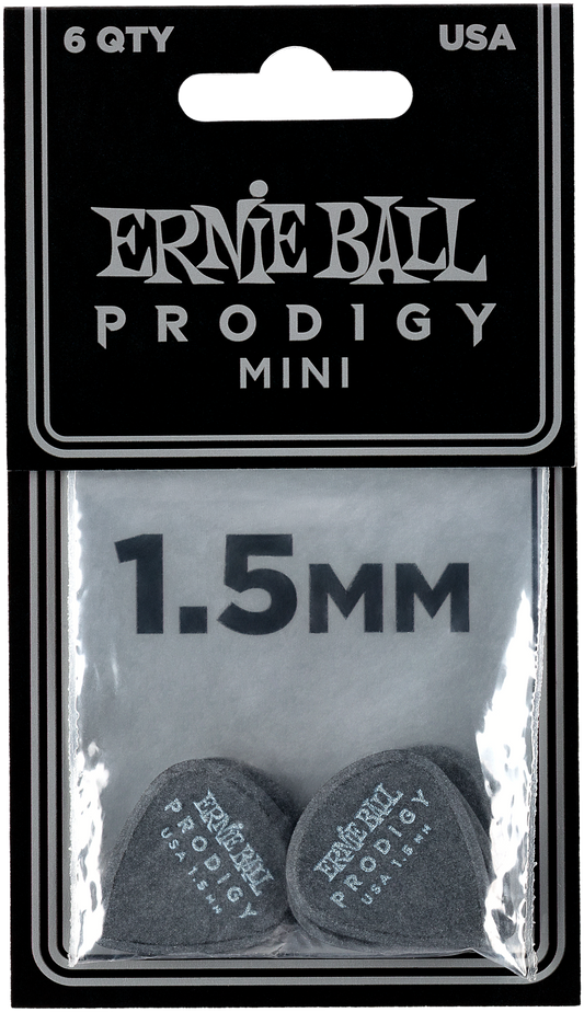 Plektrum Ernie Ball Prodigy 1,5mm mini Black. 6 Stück EB9200