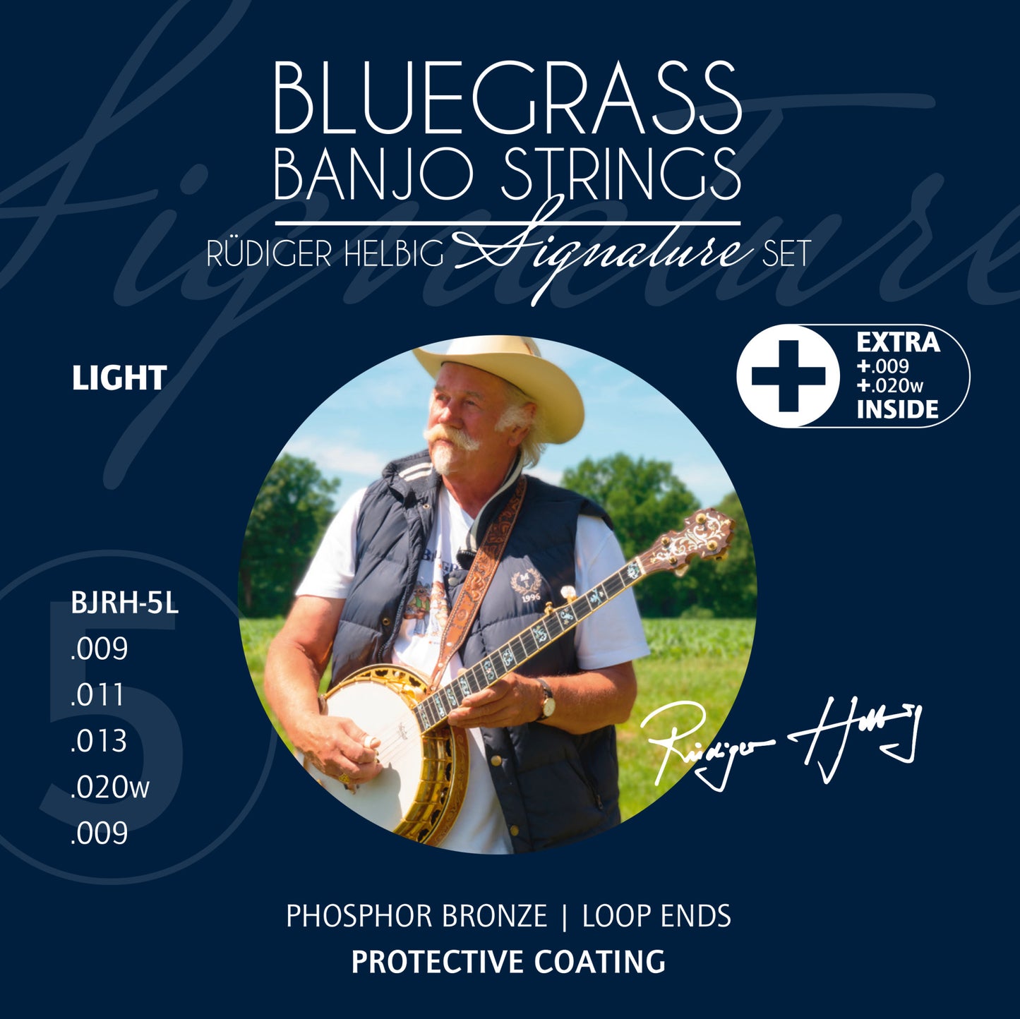 Ortega Saiten Banjo BJRH-5L 009 Rüdiger Helbig Signature Bluegrass