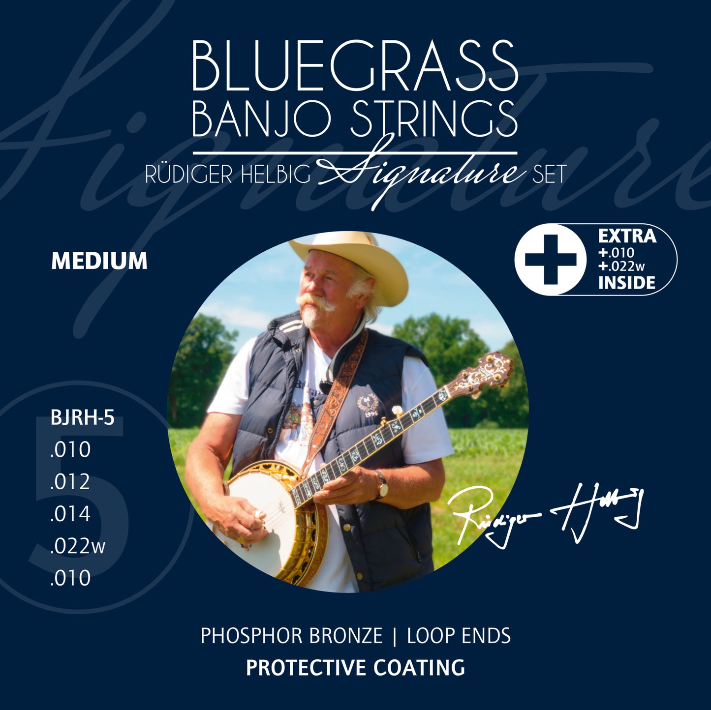 Ortega Saiten Banjo BJRH-5 010 Rüdiger Helbig Signature Bluegrass