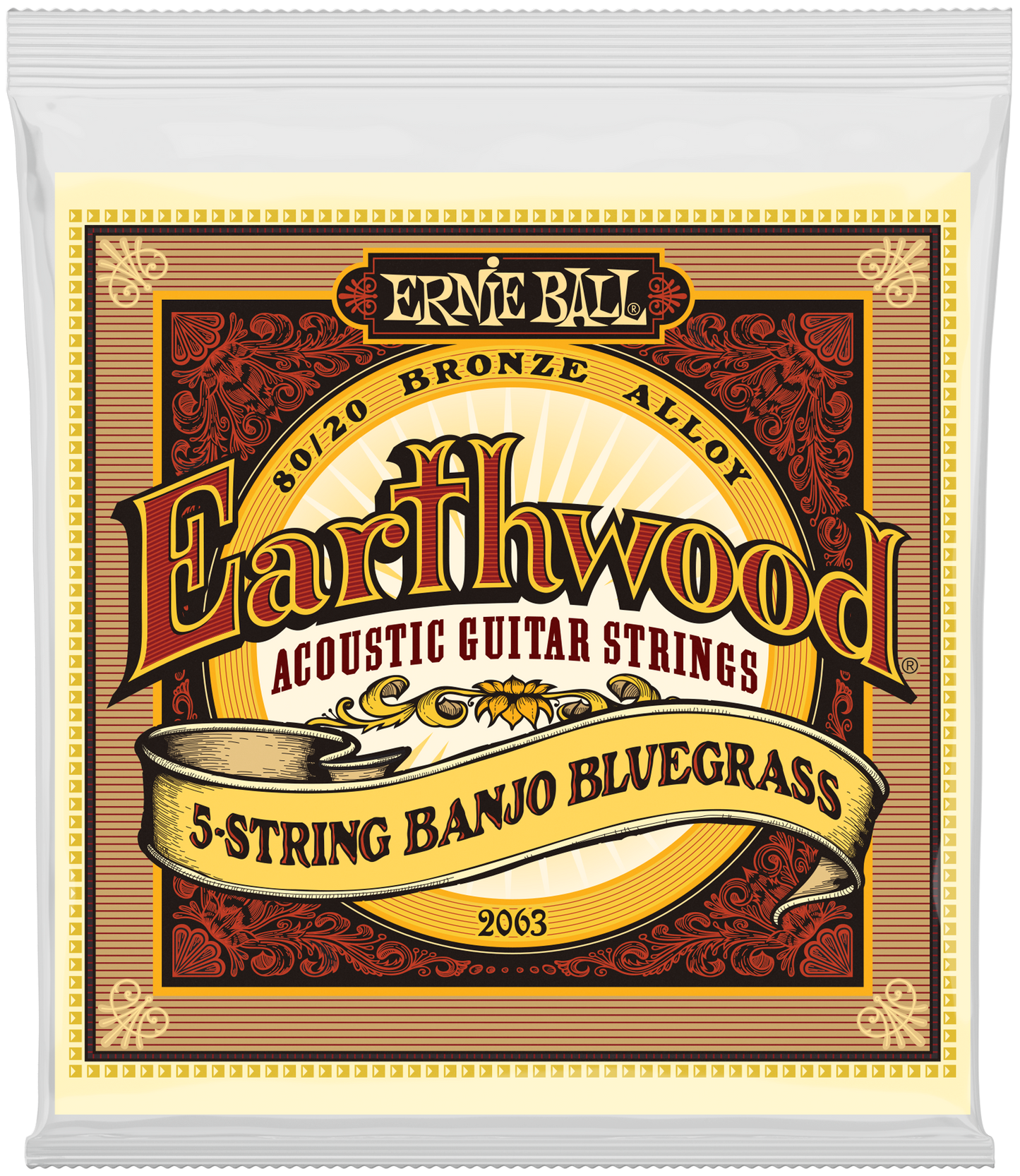 Ernie Ball Saiten Banjo Earthwood Bronze, 5-String, Bluegrass EB2063