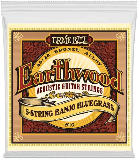 Ernie Ball Saiten Banjo Earthwood Bronze, 5-String, Bluegrass EB2063