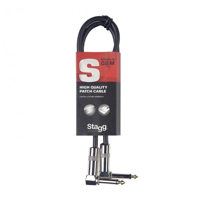 Patchkabel 60cm/Winkel-Klinke Metall Stagg SPC060L DL
