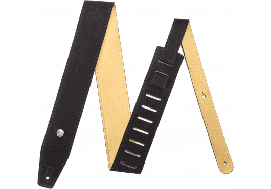 Dunlop Gitarrengurt Velour Leder, Ebony BMF-S01