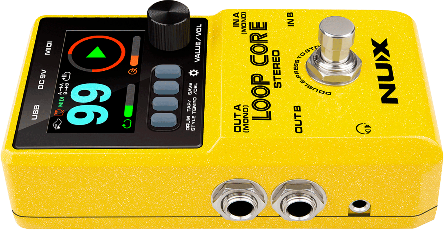 NUX Loop Core Stereo Looper-Pedal mit 50 Drum-Patterns