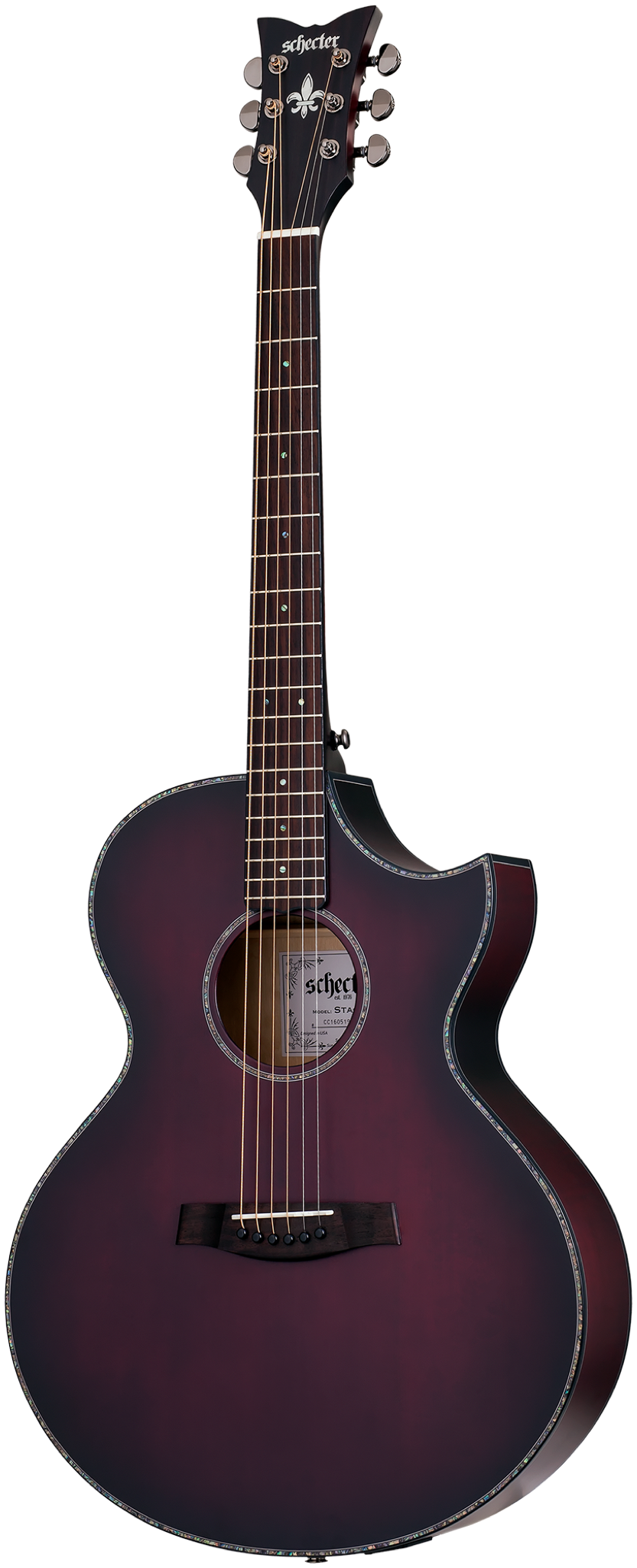 Schecter Westerngitarre Orleans Stage, Vampyre Red Burst Satin  SC3710 B-W