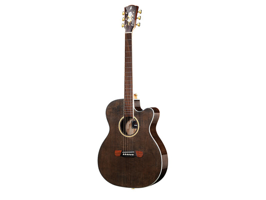 Merida Westerngitarre ROMEO-ES OM Cutaway, transparent schwarz, gloss finish