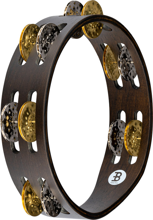 Meinl Percussion Compact Wood Tambourine - 8" walnut brown 2 reihig CTA2VM-WB