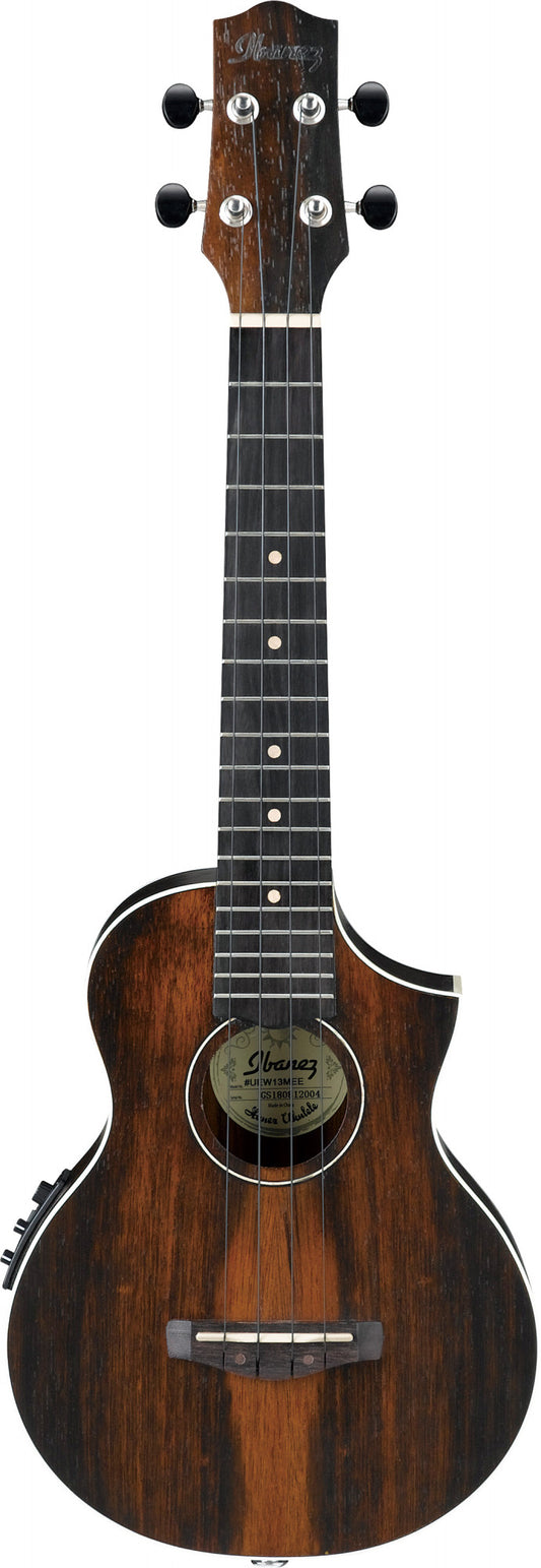 Ibanez Ukulele Concert UEW13MEE-DBO Macassar Ebenholz mit Cutaway - Dark Brown Open Pore