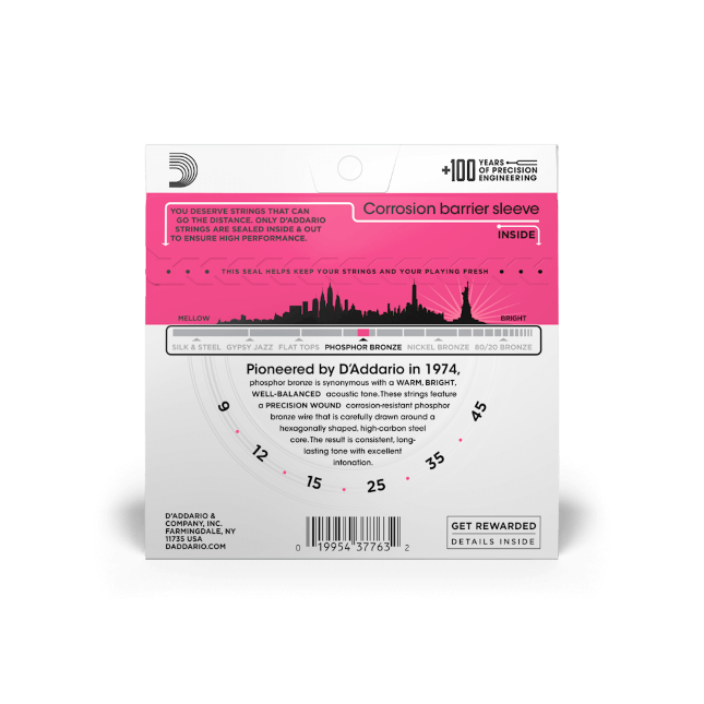 D'Addario Saiten 009-045 EJ23 Super Light, Phosphor Bronze für Akustikgitarre
