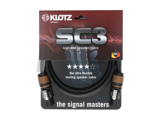 Klotz Lautsprecherkabel 2x2,5mm² 10m speakON 2 - speakON 2 SC3-L2FF1000, schwarz