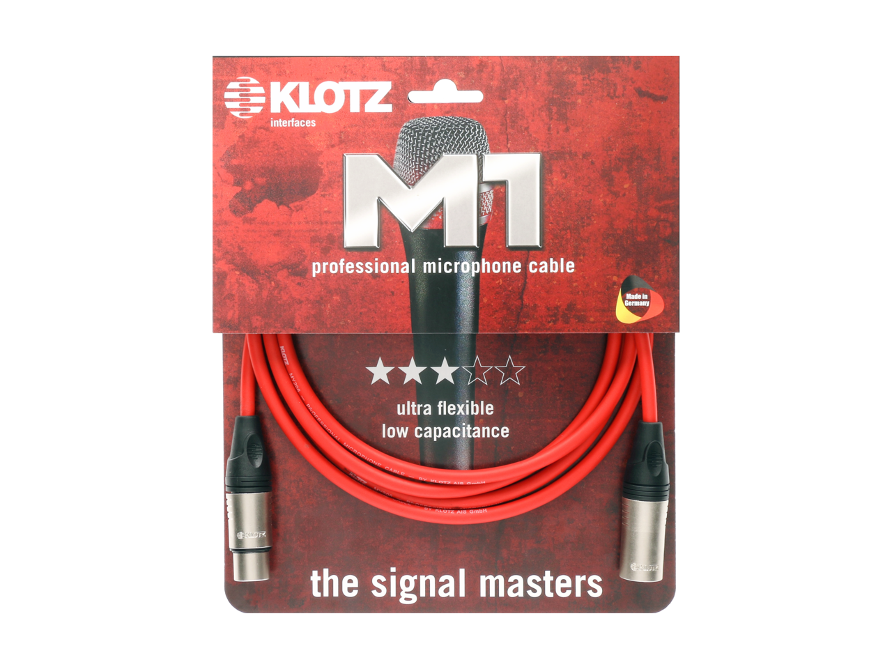 Klotz Mikrofonkabel XLR/XLR 10M Klotz/Rot M1K3FM1000