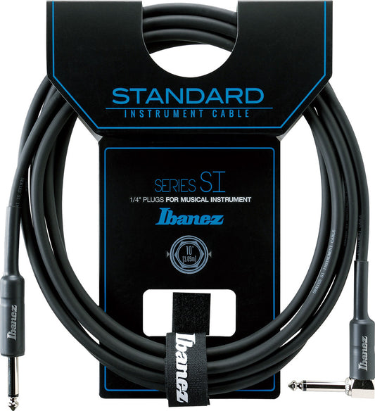 Instrumentenkabel Ibanez 3,05m/10ft Black Standard SI10L Klinke - Winkelklinke
