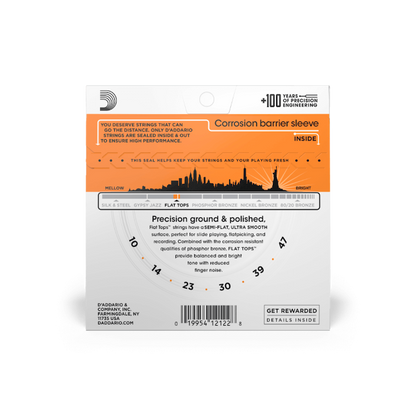 D'Addario Western-Git.-Saiten 010-046 EFT15 Flat Tops, Extra Light