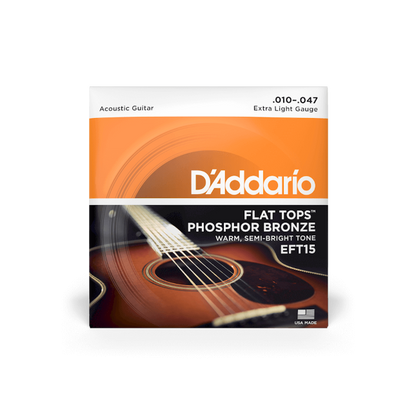 D'Addario Western-Git.-Saiten 010-046 EFT15 Flat Tops, Extra Light