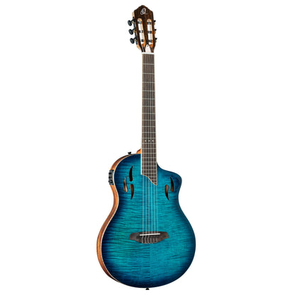 Ortega TourPlayer DeLuxe Nylon String Gitarre RTPDLX-FMA Blue