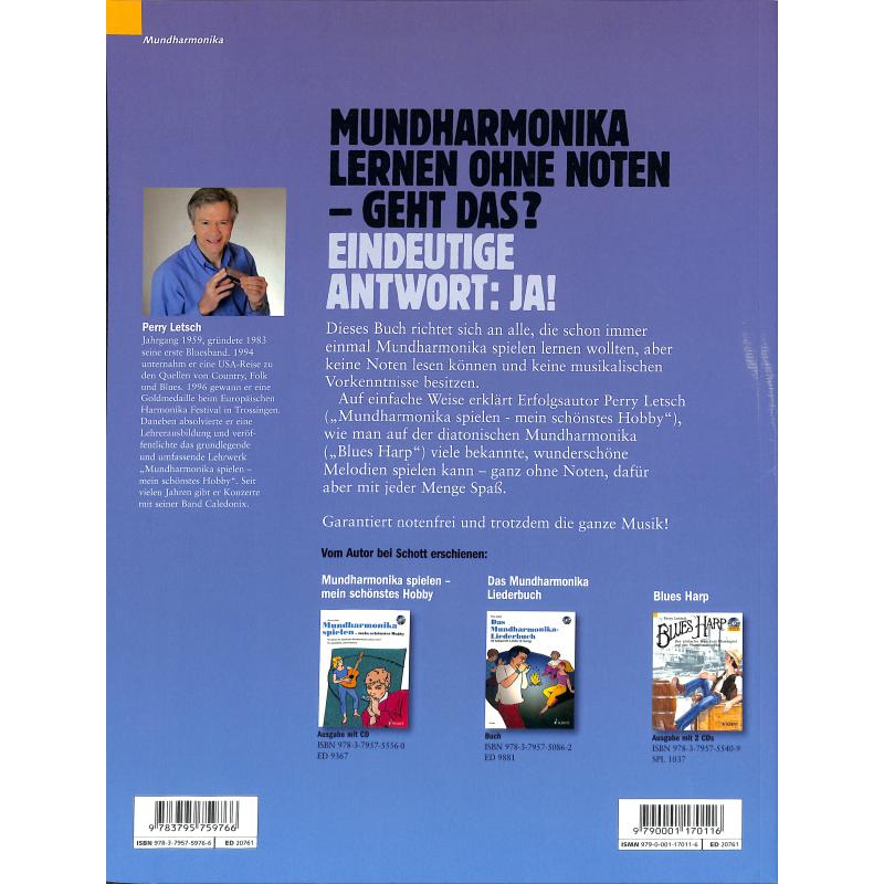 Mundharmonika spielen ohne Noten, Perry Letsch, ED 20761