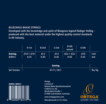 Ortega Saiten Banjo BJRH-5  010 Rüdiger Helbig Signature Bluegrass