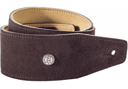 Dunlop Gitarrengurt Velour Leder, Mahogany BMF-S02