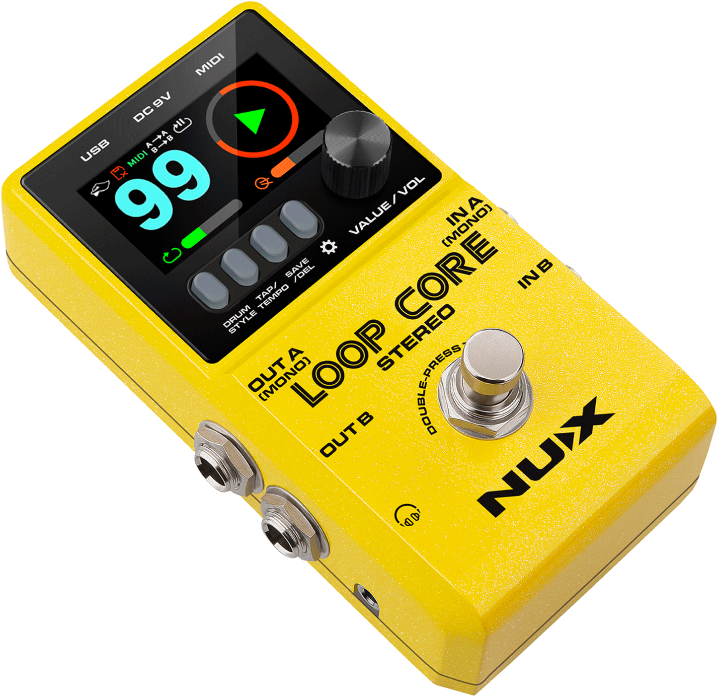 NUX Loop Core Stereo Looper-Pedal mit 50 Drum-Patterns