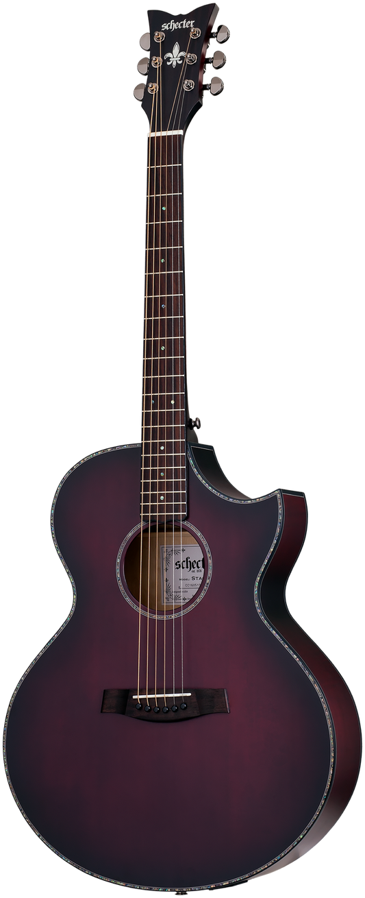Schecter Westerngitarre Orleans Stage, Vampyre Red Burst Satin  SC3710 B-W